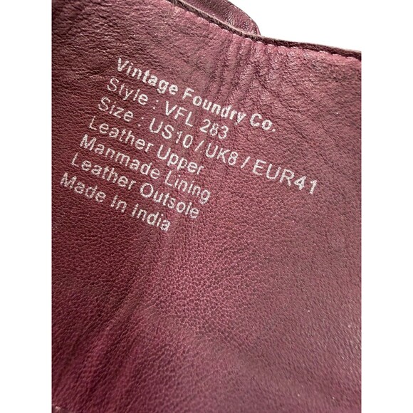 Vintage Foundry Co. Sadelle Burgundy Leather Tall Boots $250 Size EU 41, US 10 - Picture 7 of 9